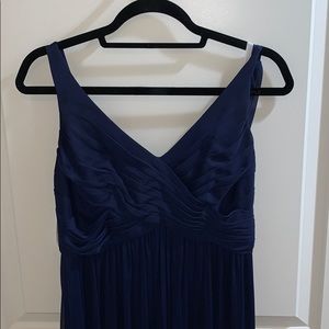 David’s bridal long dress cowl back